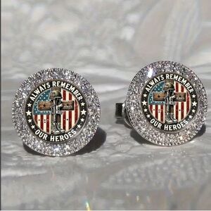 Bling Always Remember Our Heroes Earrings